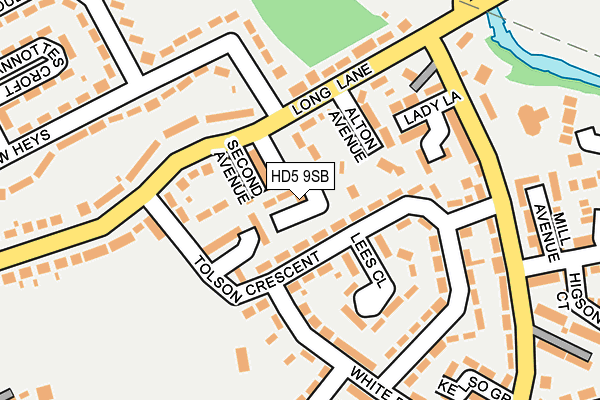 HD5 9SB map - OS OpenMap – Local (Ordnance Survey)