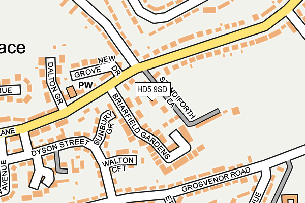 HD5 9SD map - OS OpenMap – Local (Ordnance Survey)