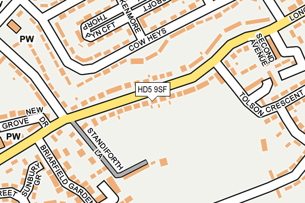 HD5 9SF map - OS OpenMap – Local (Ordnance Survey)