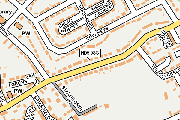 HD5 9SG map - OS OpenMap – Local (Ordnance Survey)