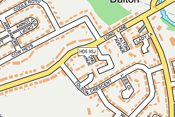 HD5 9SJ map - OS OpenMap – Local (Ordnance Survey)