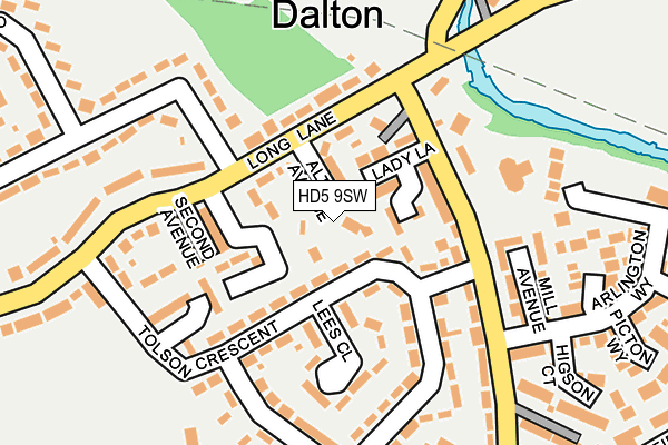 HD5 9SW map - OS OpenMap – Local (Ordnance Survey)