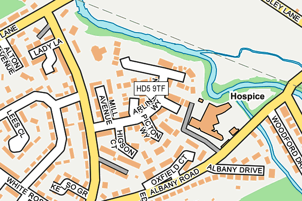 HD5 9TF map - OS OpenMap – Local (Ordnance Survey)