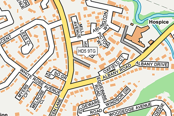 HD5 9TG map - OS OpenMap – Local (Ordnance Survey)