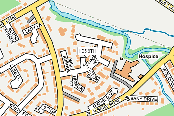 HD5 9TH map - OS OpenMap – Local (Ordnance Survey)