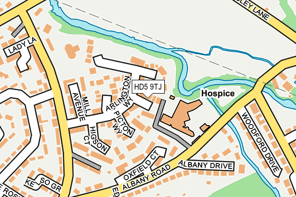 HD5 9TJ map - OS OpenMap – Local (Ordnance Survey)