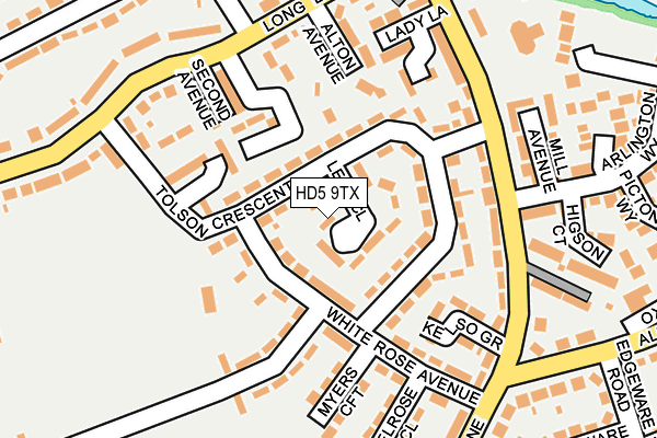 HD5 9TX map - OS OpenMap – Local (Ordnance Survey)