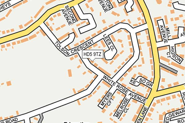 HD5 9TZ map - OS OpenMap – Local (Ordnance Survey)