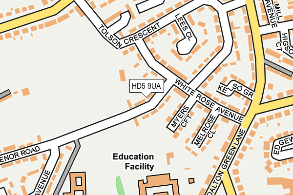 HD5 9UA map - OS OpenMap – Local (Ordnance Survey)