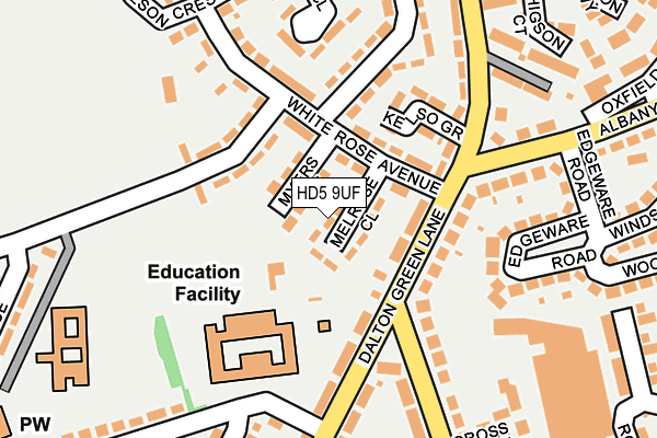 HD5 9UF map - OS OpenMap – Local (Ordnance Survey)