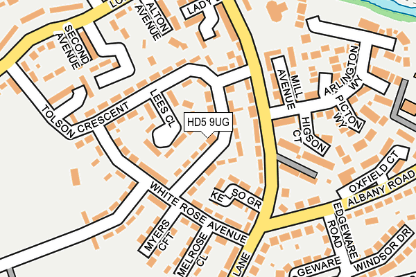 HD5 9UG map - OS OpenMap – Local (Ordnance Survey)