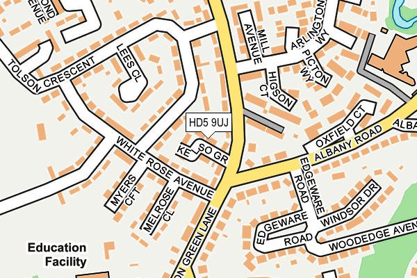 HD5 9UJ map - OS OpenMap – Local (Ordnance Survey)