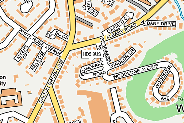 HD5 9US map - OS OpenMap – Local (Ordnance Survey)
