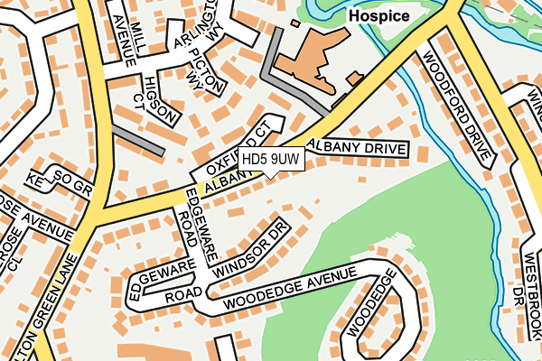 HD5 9UW map - OS OpenMap – Local (Ordnance Survey)