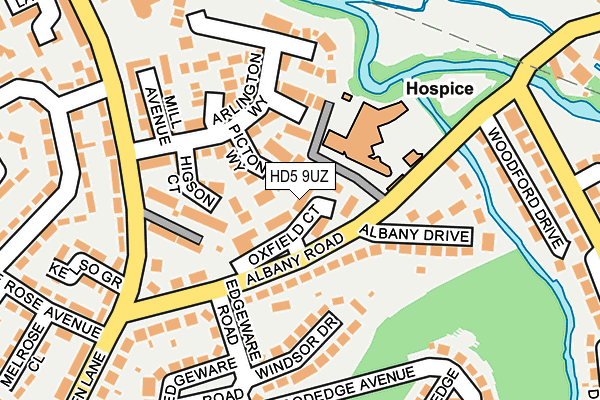 HD5 9UZ map - OS OpenMap – Local (Ordnance Survey)