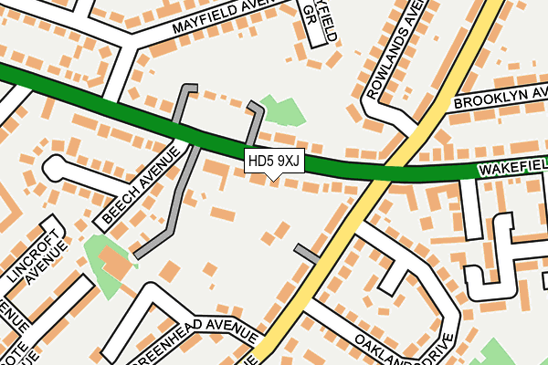 HD5 9XJ map - OS OpenMap – Local (Ordnance Survey)