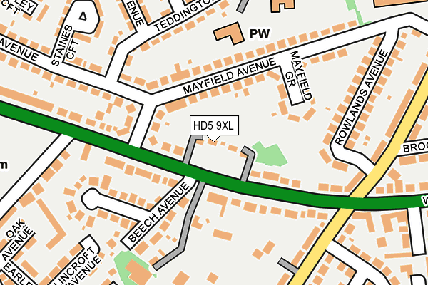 HD5 9XL map - OS OpenMap – Local (Ordnance Survey)