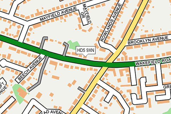 HD5 9XN map - OS OpenMap – Local (Ordnance Survey)