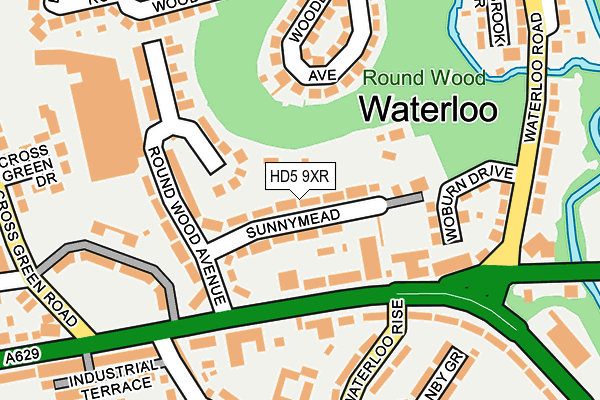 HD5 9XR map - OS OpenMap – Local (Ordnance Survey)