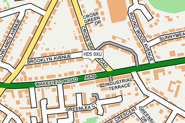 HD5 9XU map - OS OpenMap – Local (Ordnance Survey)