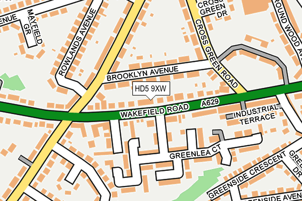 HD5 9XW map - OS OpenMap – Local (Ordnance Survey)