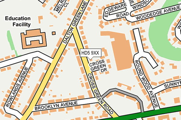 HD5 9XX map - OS OpenMap – Local (Ordnance Survey)