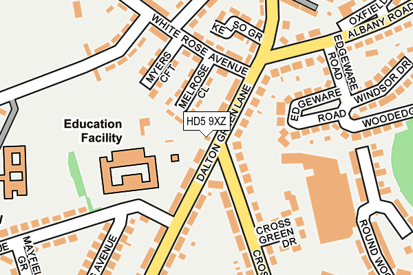 HD5 9XZ map - OS OpenMap – Local (Ordnance Survey)