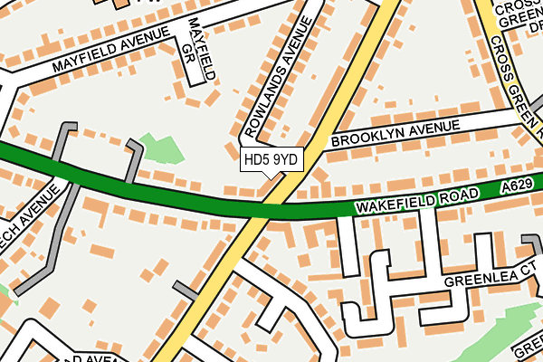 HD5 9YD map - OS OpenMap – Local (Ordnance Survey)