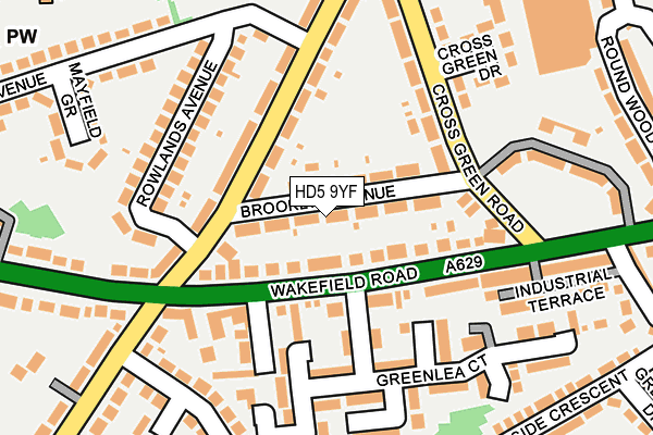HD5 9YF map - OS OpenMap – Local (Ordnance Survey)