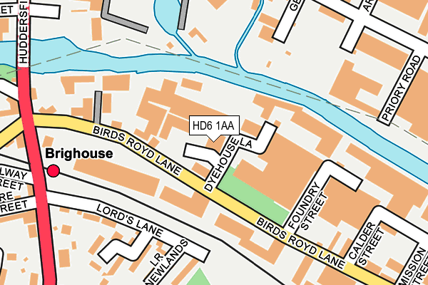 HD6 1AA map - OS OpenMap – Local (Ordnance Survey)