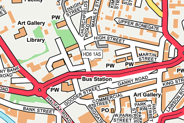 HD6 1AS map - OS OpenMap – Local (Ordnance Survey)