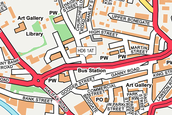 HD6 1AT map - OS OpenMap – Local (Ordnance Survey)