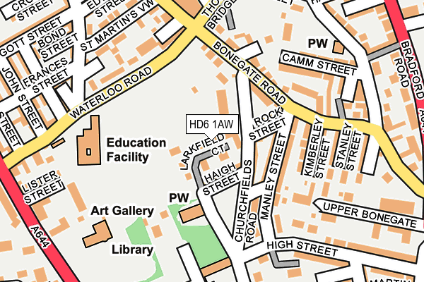 HD6 1AW map - OS OpenMap – Local (Ordnance Survey)