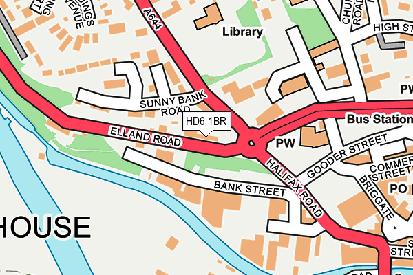 HD6 1BR map - OS OpenMap – Local (Ordnance Survey)