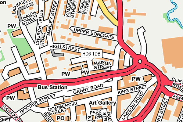 HD6 1DB map - OS OpenMap – Local (Ordnance Survey)