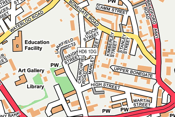 HD6 1DG map - OS OpenMap – Local (Ordnance Survey)