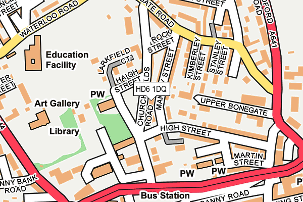 HD6 1DQ map - OS OpenMap – Local (Ordnance Survey)