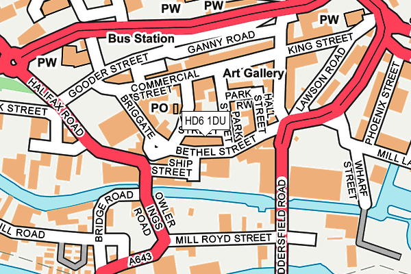 HD6 1DU map - OS OpenMap – Local (Ordnance Survey)