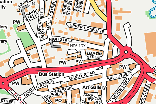 HD6 1DX map - OS OpenMap – Local (Ordnance Survey)