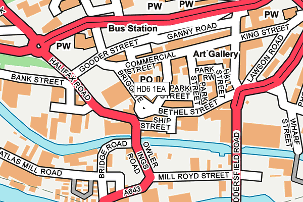 HD6 1EA map - OS OpenMap – Local (Ordnance Survey)