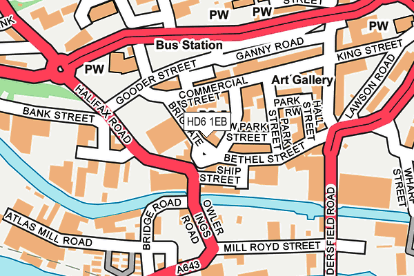 HD6 1EB map - OS OpenMap – Local (Ordnance Survey)