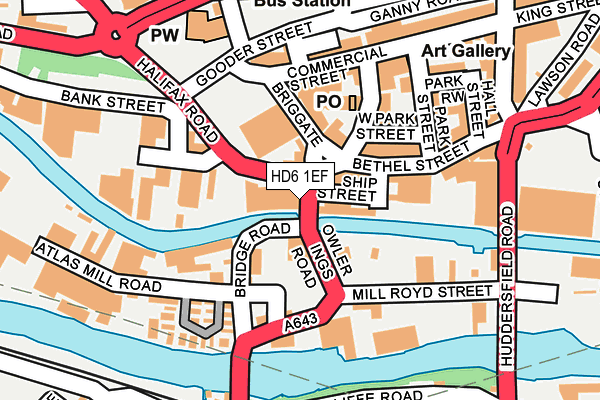 HD6 1EF map - OS OpenMap – Local (Ordnance Survey)