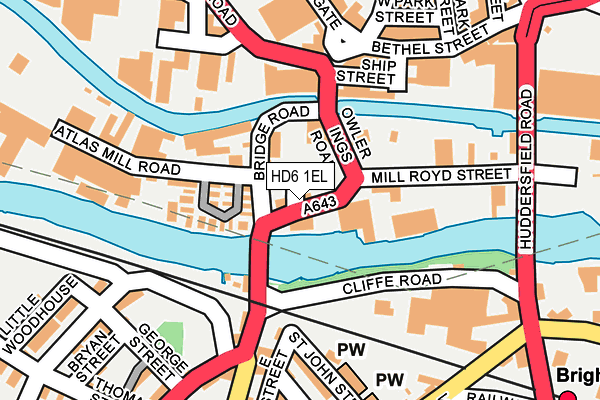 HD6 1EL map - OS OpenMap – Local (Ordnance Survey)