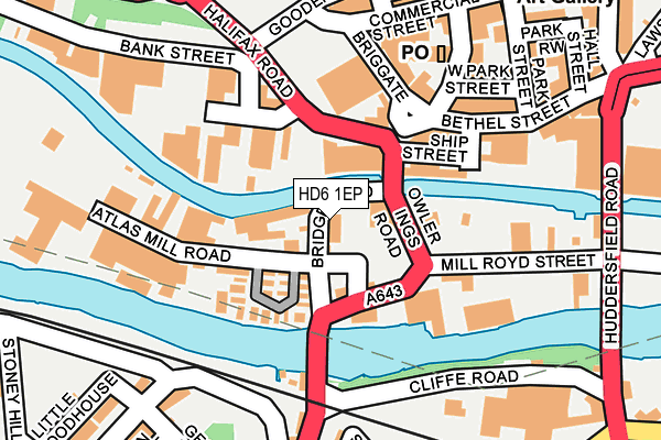 HD6 1EP map - OS OpenMap – Local (Ordnance Survey)