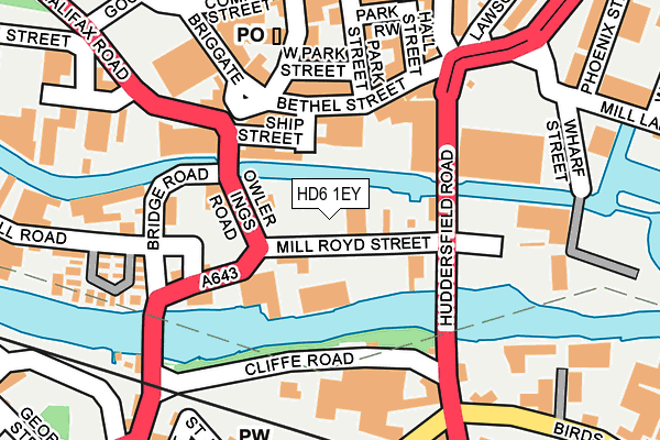 HD6 1EY map - OS OpenMap – Local (Ordnance Survey)