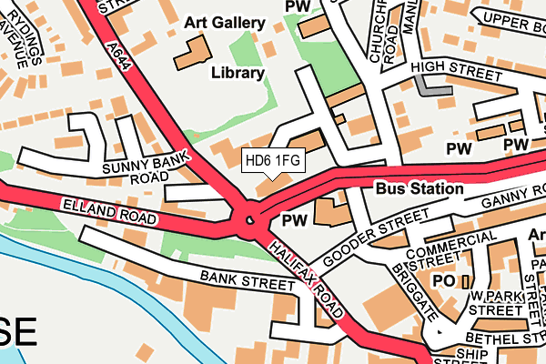 HD6 1FG map - OS OpenMap – Local (Ordnance Survey)