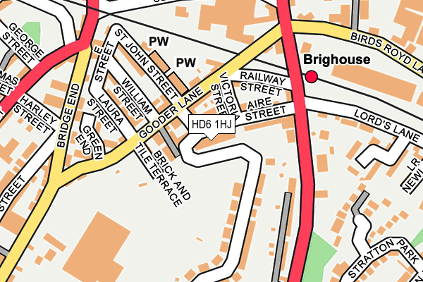 HD6 1HJ map - OS OpenMap – Local (Ordnance Survey)