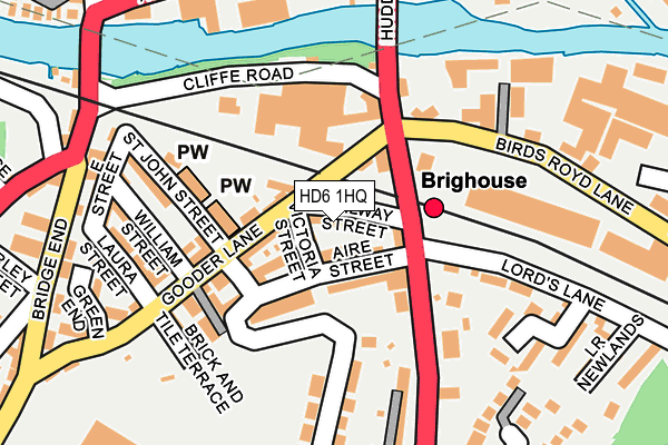 HD6 1HQ map - OS OpenMap – Local (Ordnance Survey)