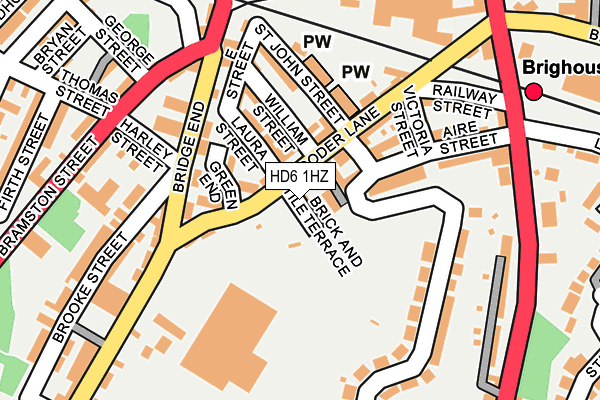 HD6 1HZ map - OS OpenMap – Local (Ordnance Survey)
