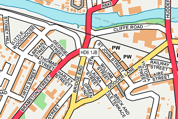 HD6 1JB map - OS OpenMap – Local (Ordnance Survey)